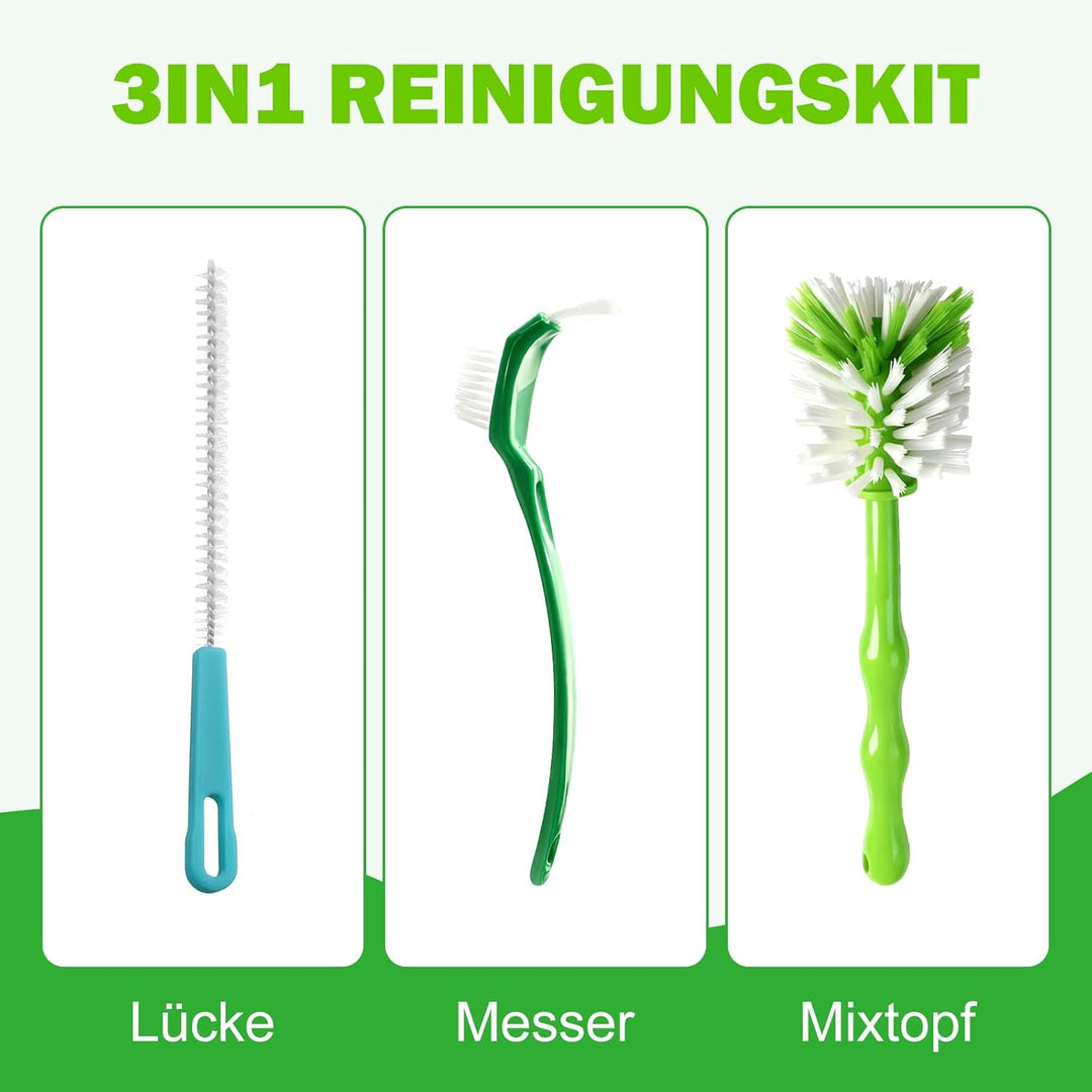 3er Reinigungsbürste Set für Thermomix TM7/TM6/TM5/TM31 &amp; Monsieur Cuisine, Nylonborsten Spülbürste