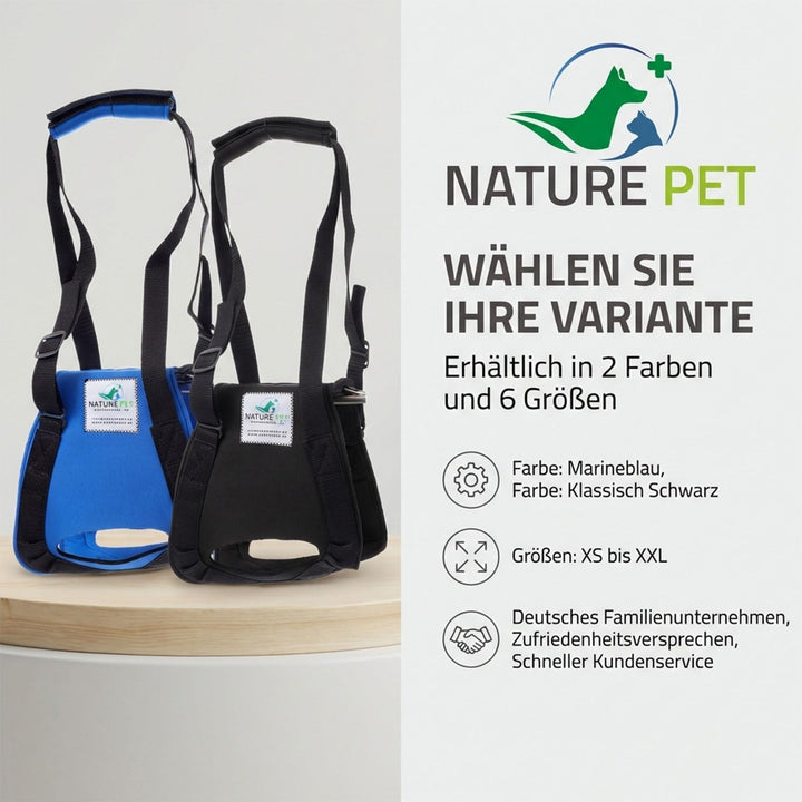 Tragehilfe Hund hinten - Ideal für ältere, kranke oder operierte Hunde - Diese Treppenhilfe für Hund