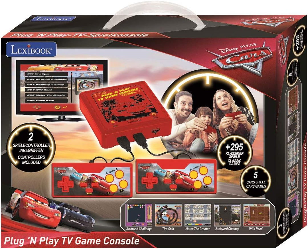 Lexibook JG7800DC-1 Plug 'N Play-TV-Spielkonsole mit 300 Spielen, Rot
