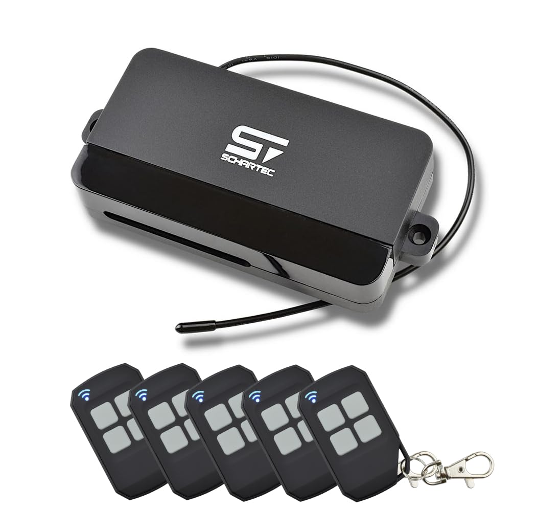 SCHARTEC® Universal Funkempfänger für Garagentorantrieb 5er Set Funk Empfänger 433 MHz mit 5 Handsen