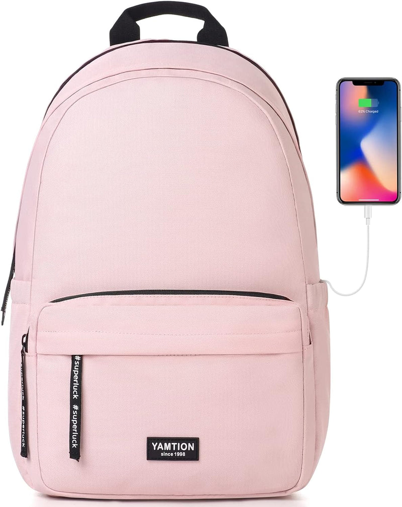 YAMTION Rucksack Schule Mädchen Rucksack Frauen für Uni Studium Freizeit,Schulrucksack Damen mit USB