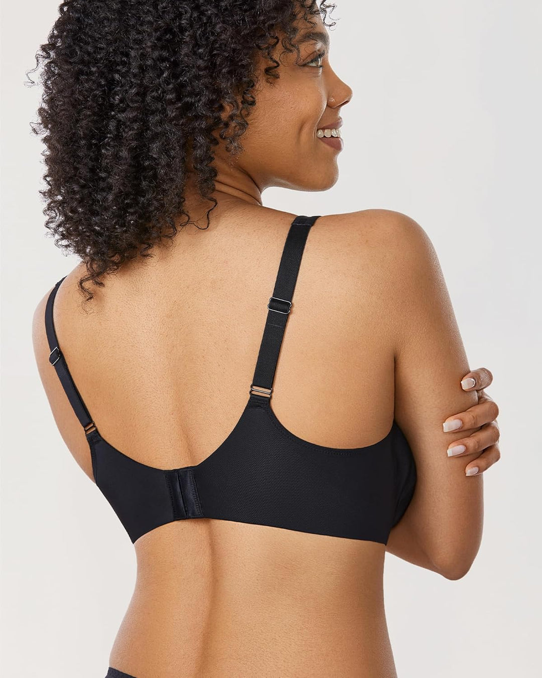 DELIMIRA Damen T Shirt BH mit Bügel Vollschalen Nahtlose BH Grosse Grössen Gepolstert 75B Schwarz, 7