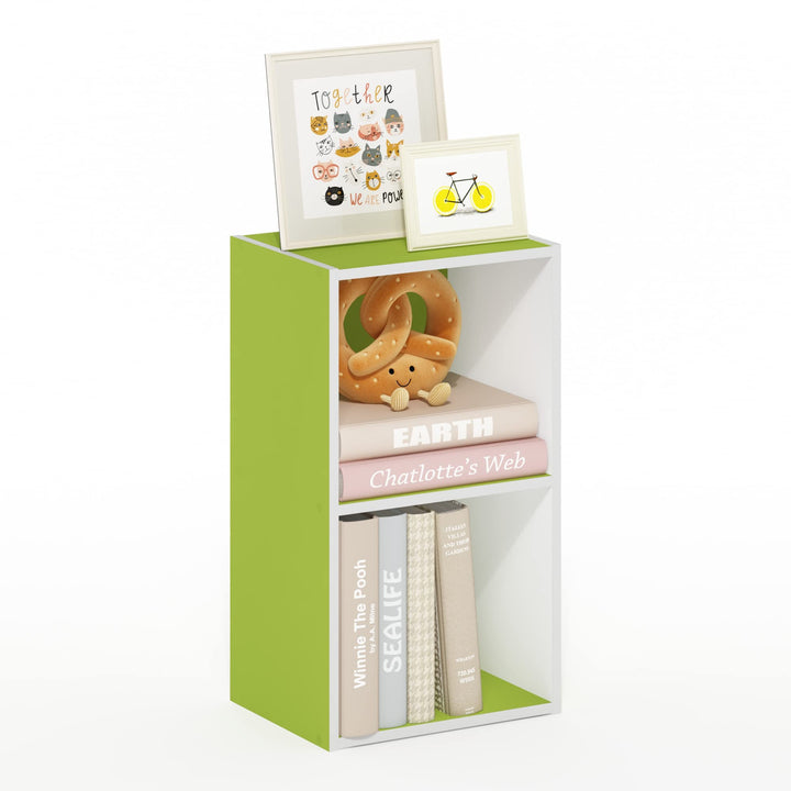Furinno Luder Bücherregal 23.7(D) x 30.5(W) x 53.9(H) cm Grün/Weiss, 23.7(D) x 30.5(W) x 53.9(H) cm