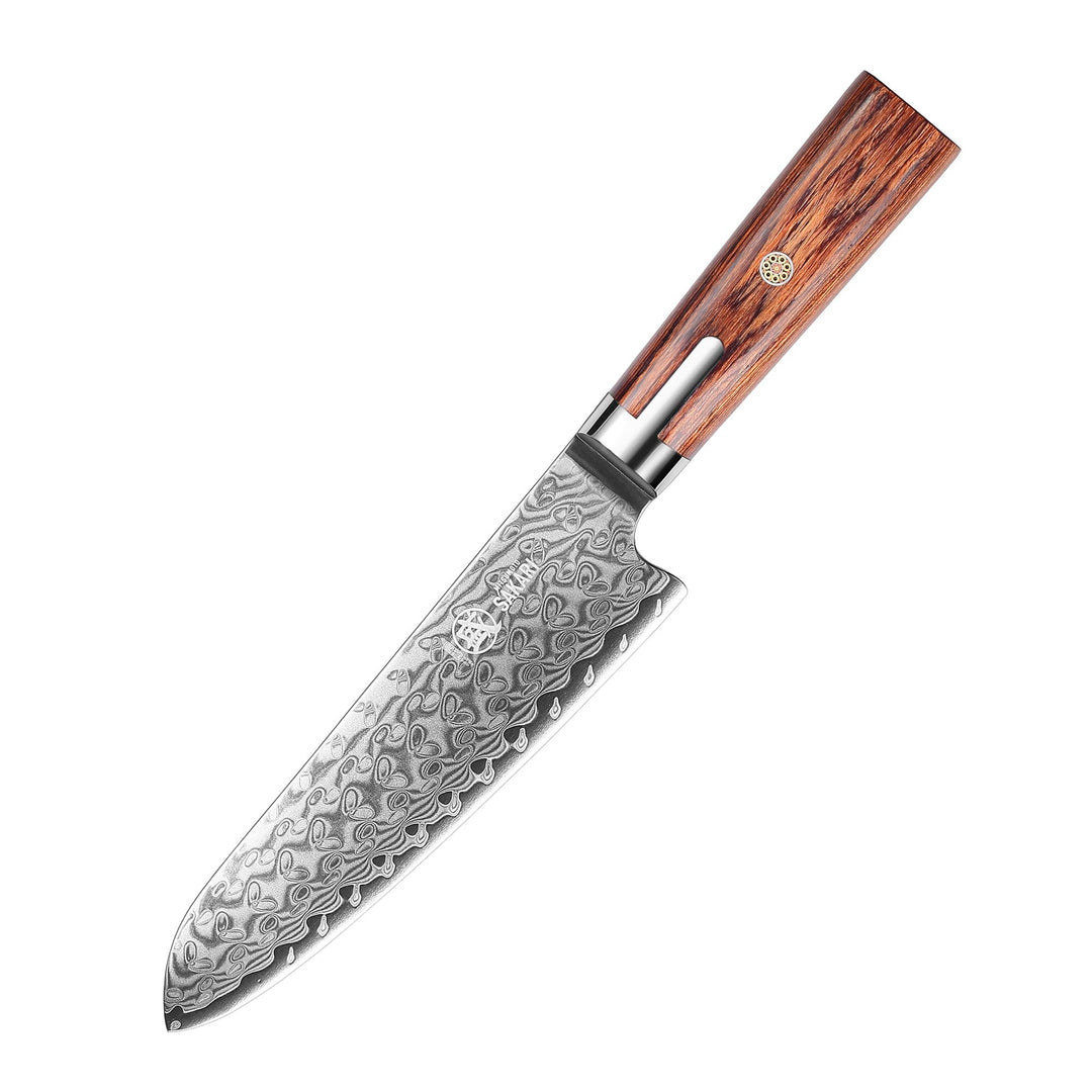 MITSUMOTO SAKARI 18 cm Japanisches Santoku Kochmesser, Handgeschmiedetes Profi Küchen Messer, S301 P