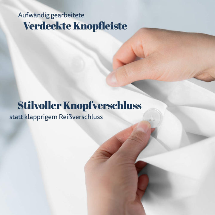 bo&button® Kissenbezug 40x80 cm, einzeln, Mako Satin Bio Baumwolle - echte Luxusqualität, Weiss, 40
