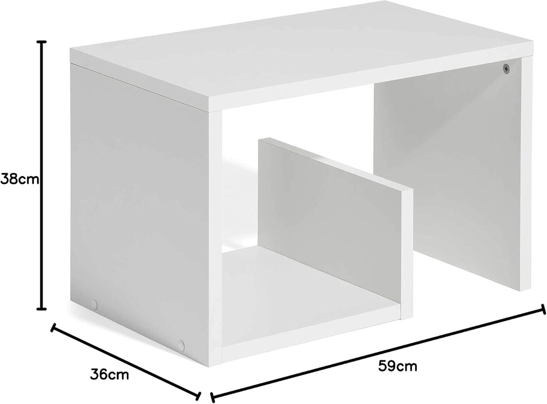 FMD Möbel, Beistelltisch Mike, weiss, masse 59.0 x 38.0 x 36.0 cm (BHT) Standardverpackung, Standard