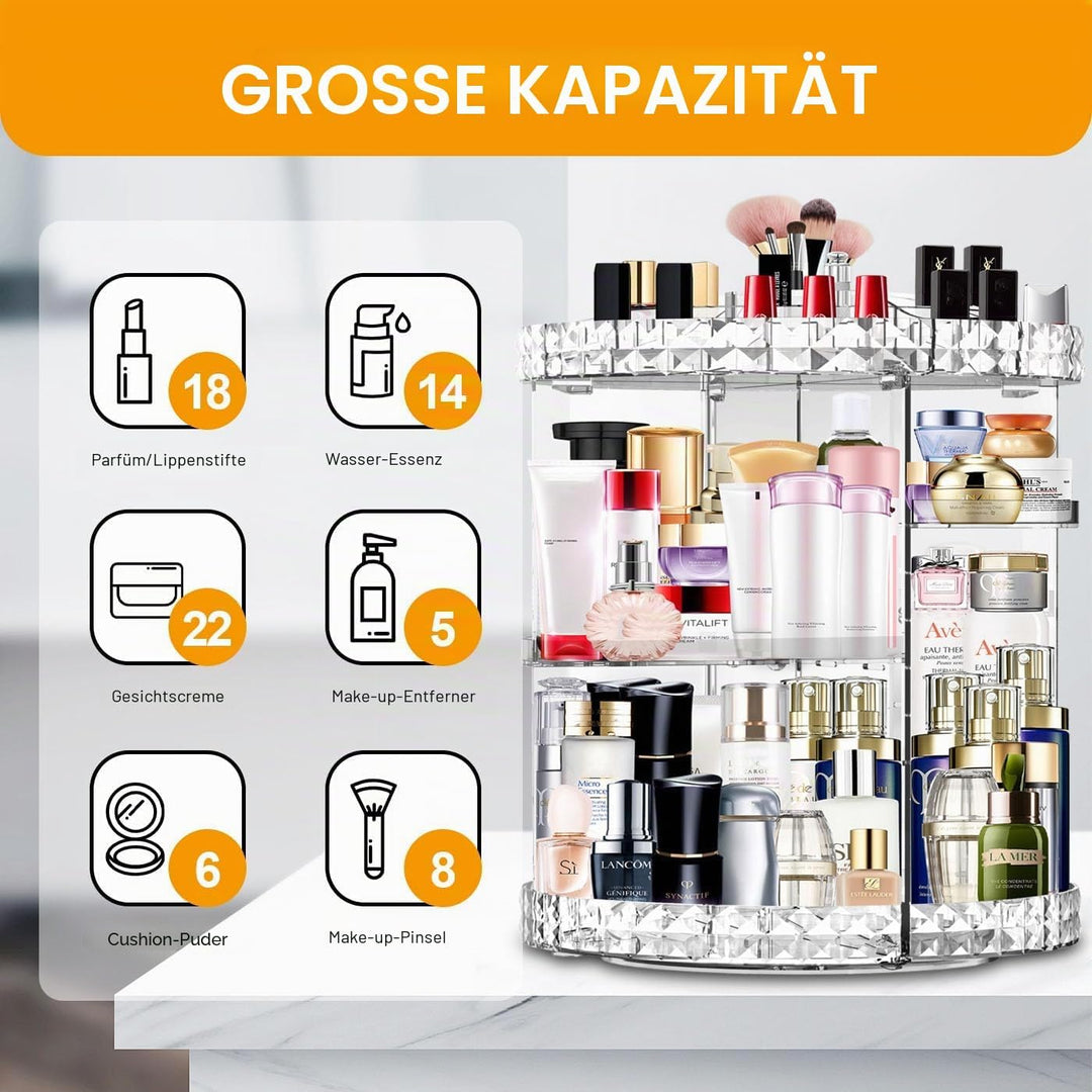 Make Up Organizer 360 Grad drehbar Kosmetik Organizers, 7 Verstellbare Ebenen Grosse Kapazität Makeu