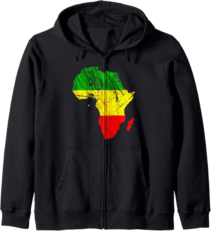Afrika Map Reggae Rasta Grafik Afrika Stolz Kapuzenjacke