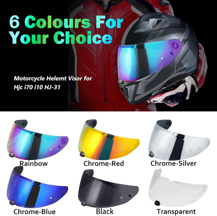 Visier Helm für Hjc i70 i10 HJ-31,Motorradhelm Visier,Motorrad Windschutz Helm Objektiv Visier,Vollg