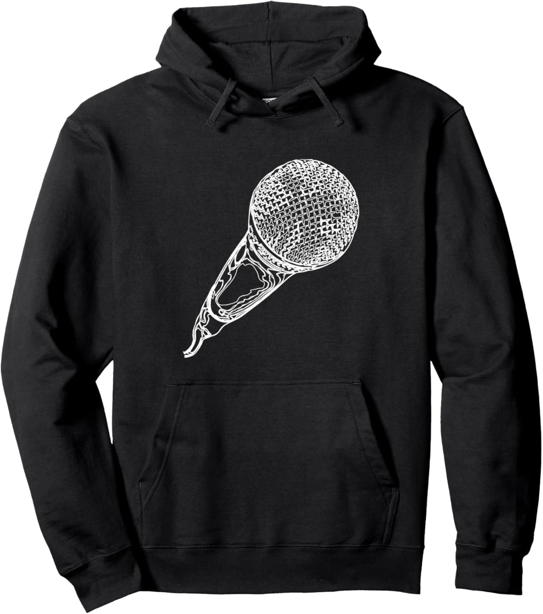 Mikrofon Musiker Karaoke Sänger Pullover Hoodie