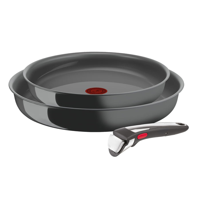 Tefal Ingenio Renew Pfannen-Set, 3-teilig, 24/28 cm, abnehmbarer Griff, Induktion, Keramikbeschichtu
