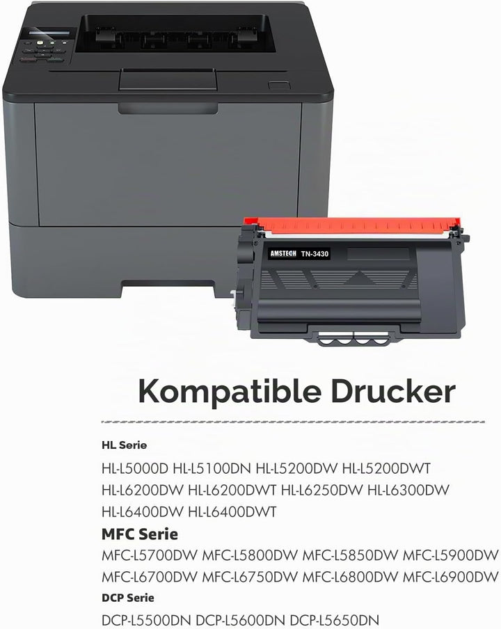 2e-Pack TN-3430 TN3430 TN3480 Tonerkartusche als Ersatz für Brother TN 3430 TN-3480 HL-L5100DN MFC-L