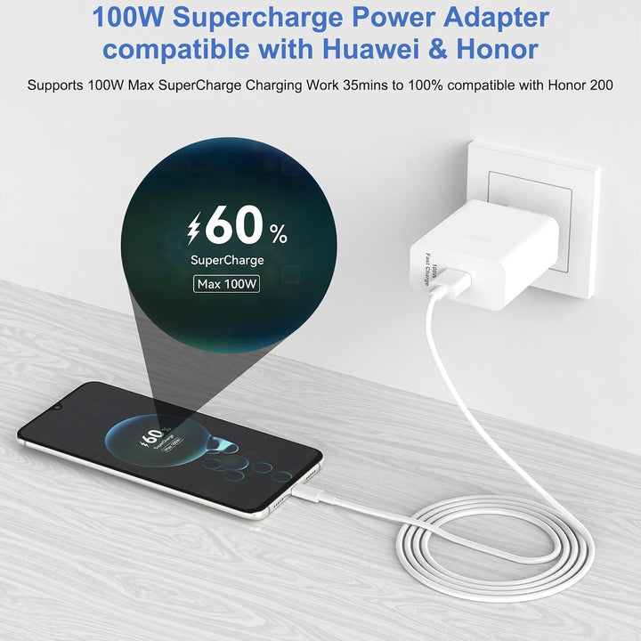 Ladegerät 100W USB C Supercharge für Huawei Honor Ladekabel Charger | für Honor 600 Pro 400 200 100