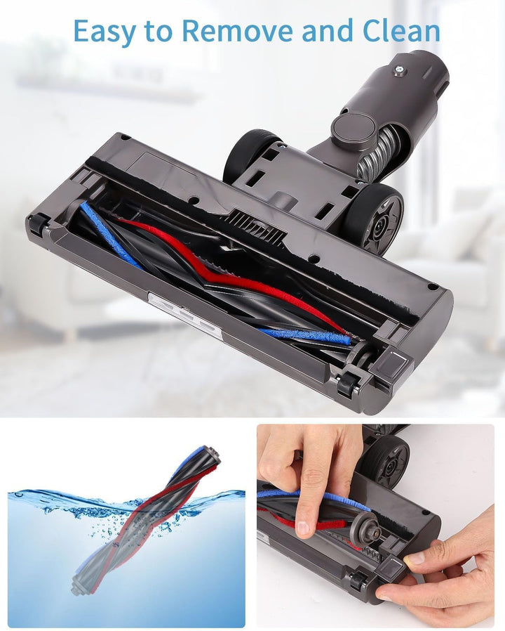 Bürste Kompatibel mit Dyson V7, V8, V10, V11, V15 Staubsauger, Ersatzbürste mit 4-LED Scheinwerfern,