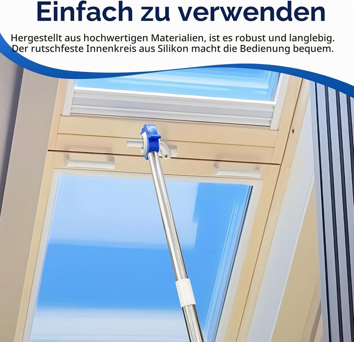 Dachfenster Stange zum Öffnen Fenstergriff Verlängerung - Dachfenster Öffner Stange, Edelstahl Fenst