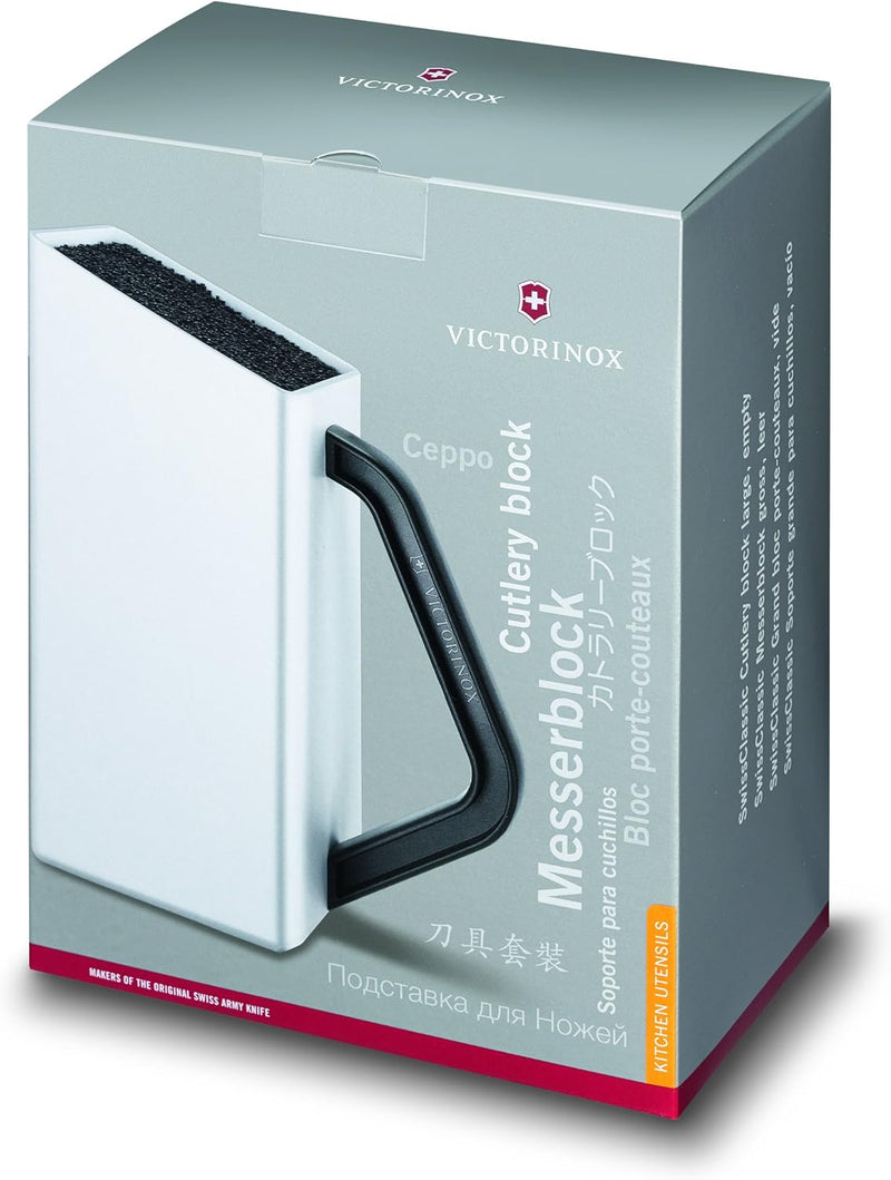 Victorinox Swiss Classic Messerblock ohne Inhalt, Messer-Aufbewahrung, Kompaktes Design, weiss, Weis