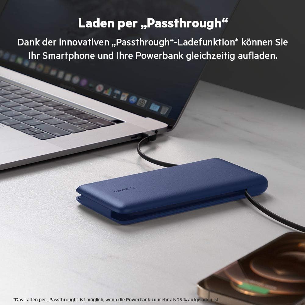 Belkin BOOSTCHARGE Plus 10K tragbares Ladegerät und Powerbank (10.000 mAh mit integriertem Lightning