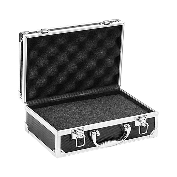 Aluminium Koffer Werkzeugkoffer, Kleine Alubox, 25,5x16,5x9,5cm Schwarz, Schwarz