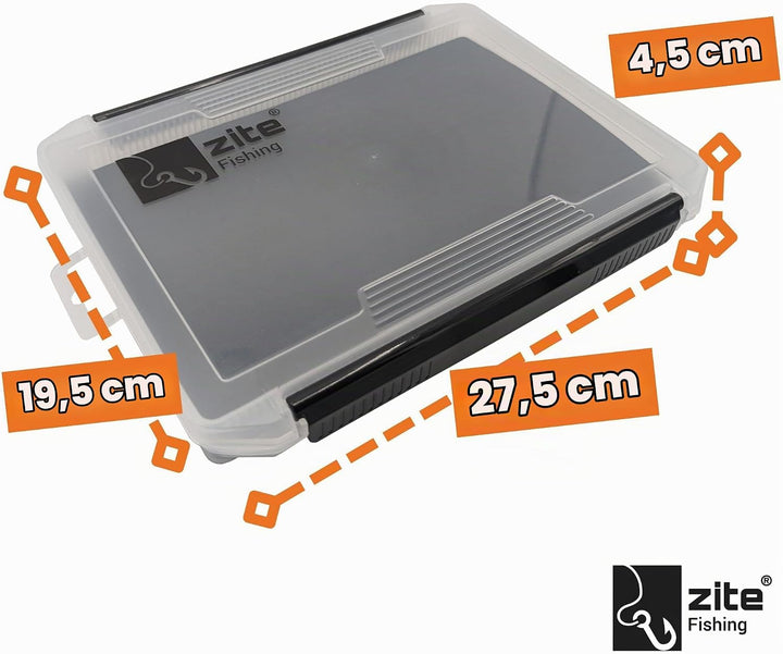 Zite Fishing EVA Tackle-Box 25,5x19,5x3,5cm | Köderbox EVA-Schaum-Einlage Geschlitzt | Top für Spoon