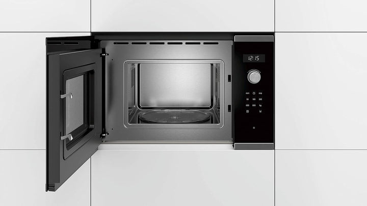 Bosch Hausgeräte BFL524MS0 Serie 6 Einbau-Mikrowelle, 38 x 60 cm, 800 W, Drehteller 25,5cm, Türansch
