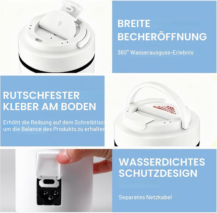 Reisewasserkocher Klein 450ml, Reise Wasserkocher Klein mit 4 Temperaturstufen, Mini Wasserkocher Tr