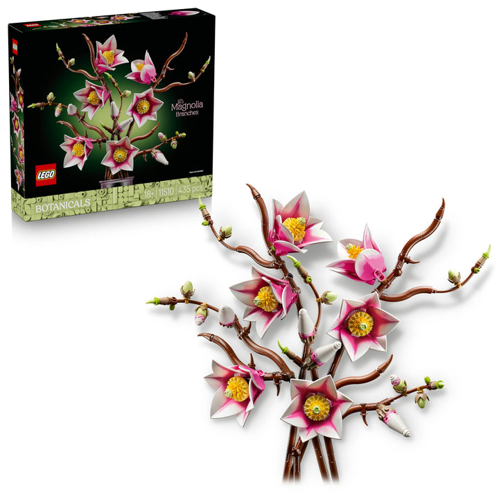LEGO Botanicals Magnolienzweige - Kunstblumen Set für Erwachsene - 5 künstliche Magnolien für Deko i