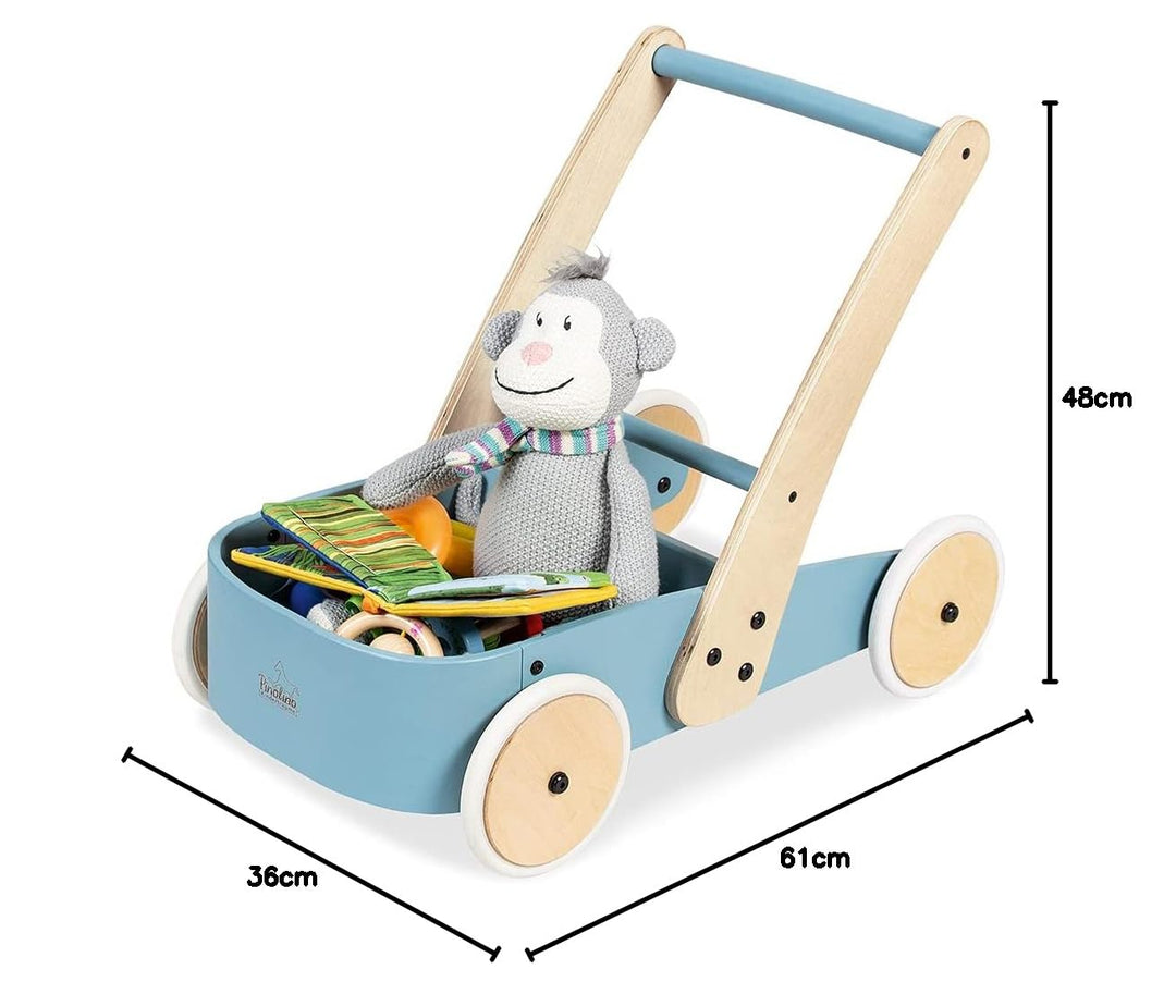 Lauflernwagen Fiete von Pinolino, mit durchdachtem Bremssystem, standfest, blau blau 1 Stück (1er Pa