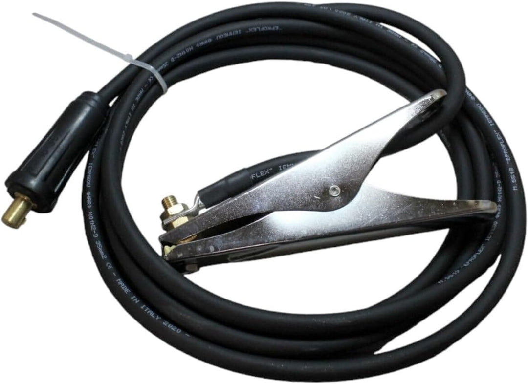 Massekabel Schweisskabel 10,16,25,35,50,70mm² HAR 4m 200/400A Masseklemme Stecker (25mm² 13mm Dorn),
