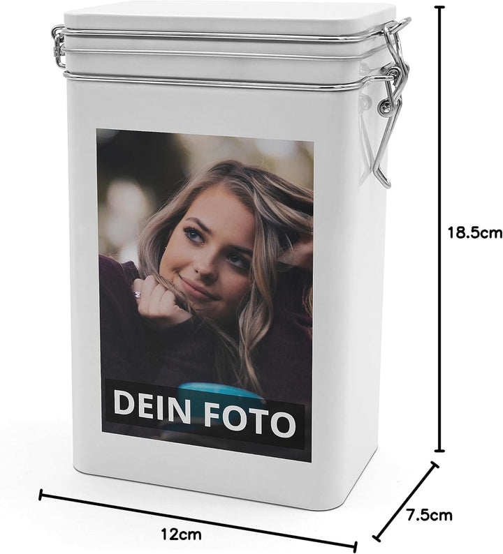 Personalisierte Kaffeedose mit Foto bedrucken lassen - Vorratsdose für Kaffee mit eigenem Motiv gest
