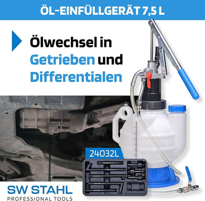 SW-Stahl 24032L Getriebeöl Einfüllgerät Set I 11-teilig I 7,5 Liter I Ölwechsel