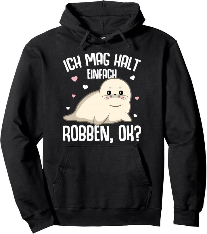 Robbe Seehund Seelöwe Robben Kinder Mädchen Pullover Hoodie