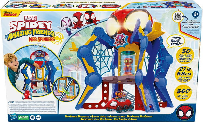 Marvel Spidey und Seine Super-Freunde Web-Spinners Web-Quartier Spielset mit Spidey Action-Figur, Fa