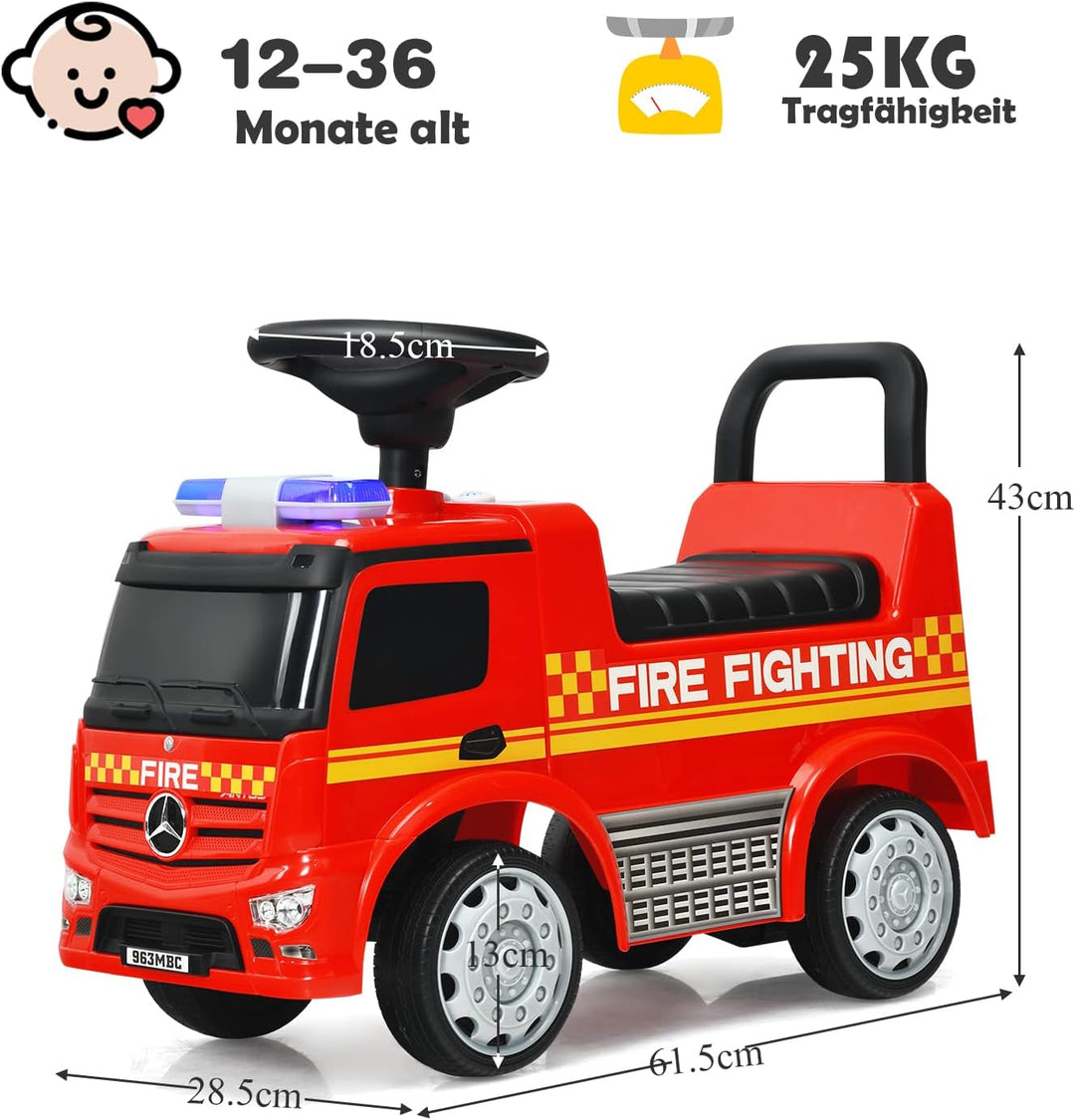 GOPLUS Rutschauto mit Kofferraum unter Sitzfläche, Rutscher Kinderfahrzeug mit Scheinwerfer&Hupe&Mus