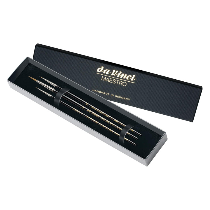Da Vinci 5500 Serie Aquarellpinsel-Set, Borsten, schwarz, 30 x 30 x 30 cm Geschenkset mit 3 Pinseln