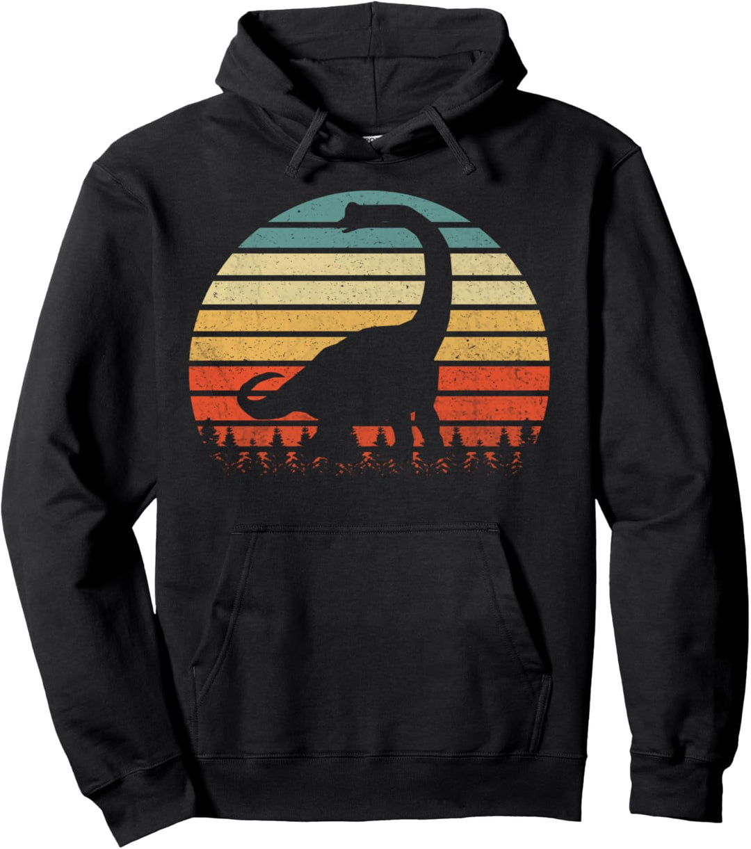 Vintage Brachiosaurus Dinosaurus Sonnenuntergang Retro Pullover Hoodie