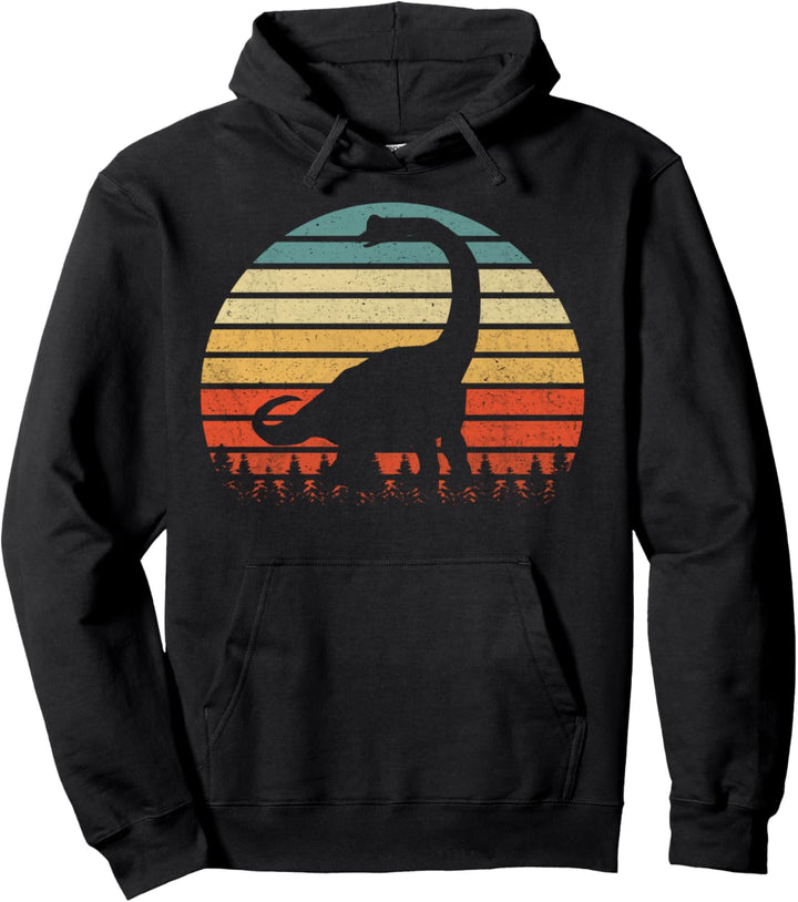Vintage Brachiosaurus Dinosaurus Sonnenuntergang Retro Pullover Hoodie