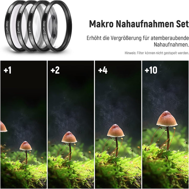 NEEWER 52mm Objektiv und ND Filter Set Weitwinkel/2,2 Fach Teleobjektiv für 18mm 85mm APS C Objektiv