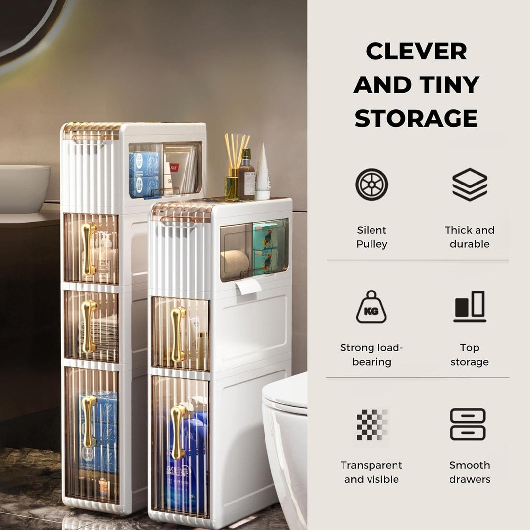 MAGIC SELECT Schmaler Badezimmer-Organizer. Hilfsschrank mit Rädern für Enge Stellen. Beistellschran