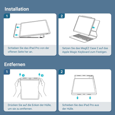 PITAKA Hülle für iPad Pro 11 Zoll 2022/2021 Magnetische Schutzhülle Kompatibel mit Magic Keyboard Ul