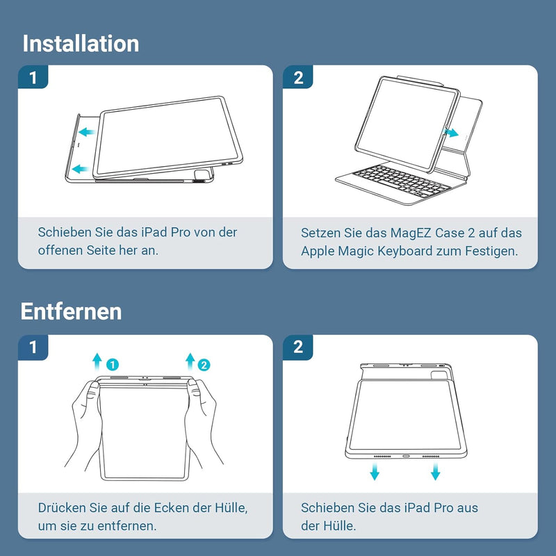 PITAKA Hülle für iPad Pro 11 Zoll 2022/2021 Magnetische Schutzhülle Kompatibel mit Magic Keyboard Ul