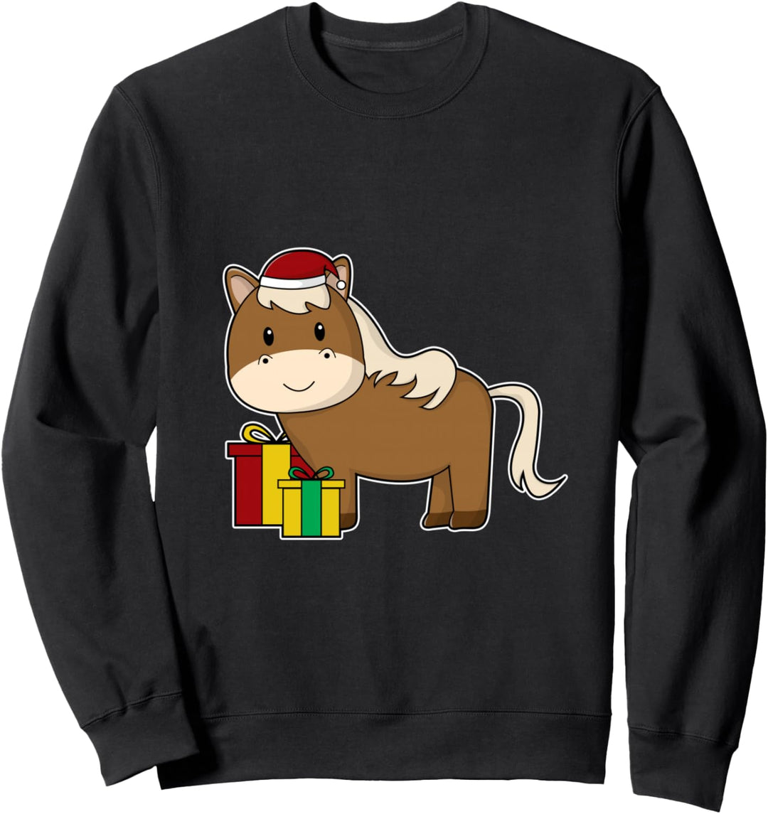 Pferd Weihnachtsmütze Sweatshirt