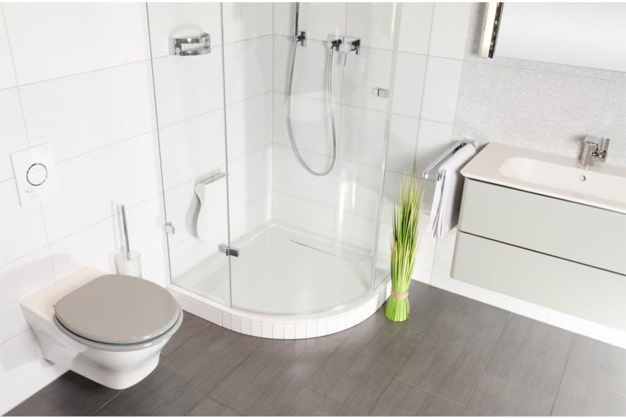 Sanilo WC Sitz mit Absenkautomatik & Schnellverschluss, Toilettendeckel per Knopfdruck abnehmbar, ei