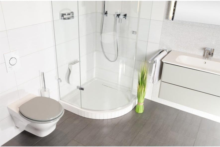 Sanilo WC Sitz mit Absenkautomatik & Schnellverschluss, Toilettendeckel per Knopfdruck abnehmbar, ei
