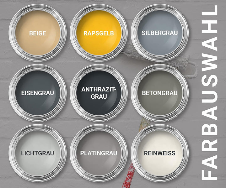 WO-WE Nano Fassadenfarbe W520 Wandfarbe für Aussen Mauer Fassade Silbergrau - 2,5L RAL 7001 ähnl. Si