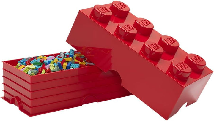 LEGO Aufbewahrungsstein, 8 Noppen, Stapelbare Aufbewahrungsbox, 12 l, Rot