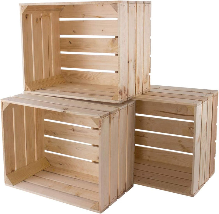 4er Set - Apfelkisten neu natur 50x40x30cm