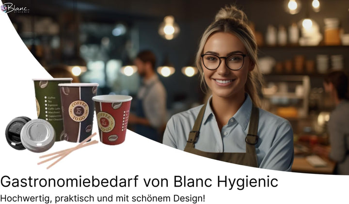 Blanc HYGIENIC Deckel für Kaffeebecher –1.000x Deckel für Einweg-Pappbecher, Ø 80 mm, geeignet für C