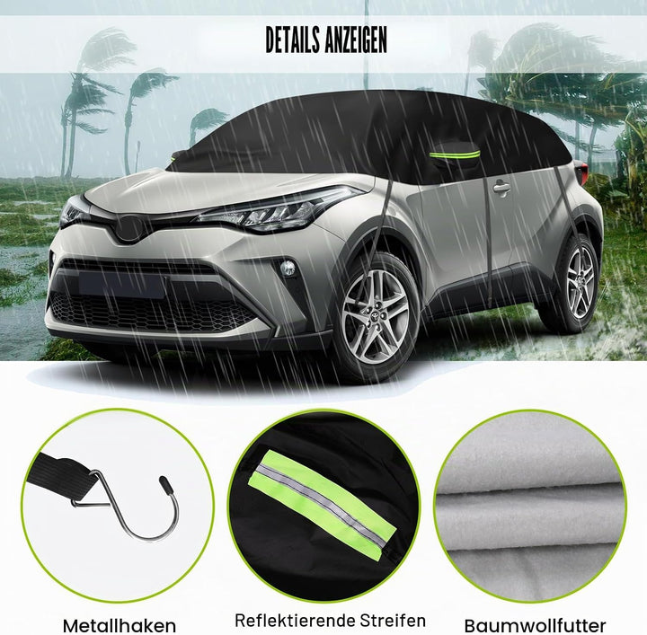 Halbe Autoabdeckung Kompatibel mit Toyota C-HR 2016-2025, Halbabdeckung wasserdichte Halbgarage mit
