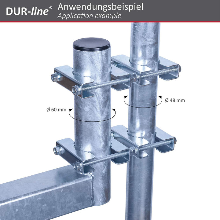 Doppel-Mastschellen-Set mit 2 Schellen; für Mast an Mast - Montage (Mastverlängerung)