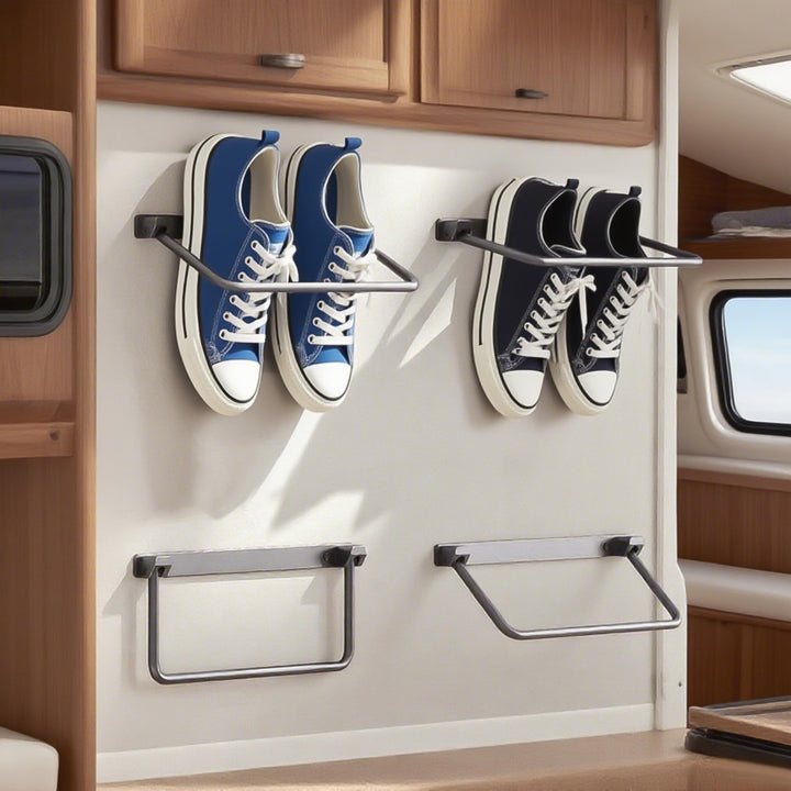 4er-Pack Schuhregal für Wohnmobile – Schuhhalter aus Aluminium für Wohnmobile und Wohnwagen, ultimat